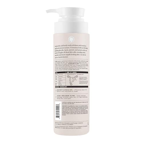 Naturium The Smoother Glycolic Acid Exfoliating Body Wash, Soft & Smoothing Cleanser, 16.9 oz