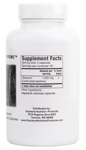 Supreme Nutrition Takesumi Supreme, 90 Pure Activated Bamboo Charcoal Vegetarian Capsules
