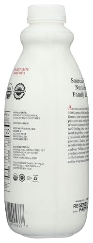 Maple Hill Crea mery, 100% Grass Fed Kefir, Plain, Organic 32 Ounce