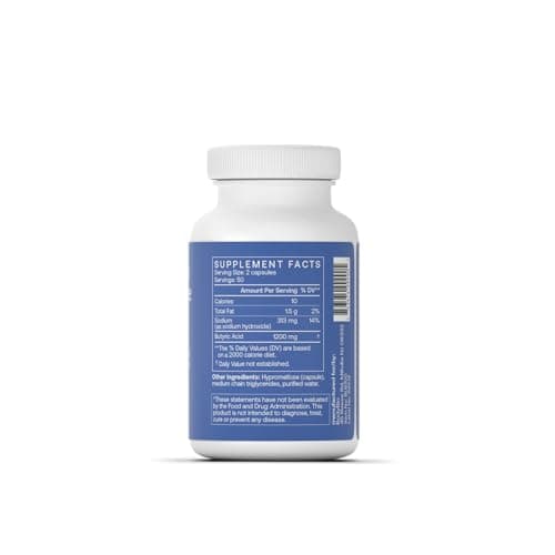 BodyBio Butyrate - Postbiotic for Gut Health, Digestive Support, Bloat, Gas & Constipation Relief, Leaky Gut Repair - Sodium + Butyric Acid Supplement for GI Wellness