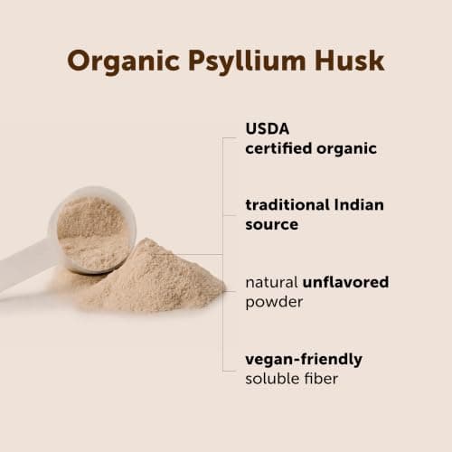 Micro Ingredients Organic Psyllium Husk Powder, 2lbs (32oz) | Daily Soluble Fiber Supplement | India Origin | Non-GMO, Keto Friendly, Vegan