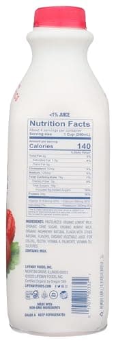 Lifeway Organic Lowfat Kefir, Raspberry, 32 Ounce, 11g Protein, 12 Live Active Cultures