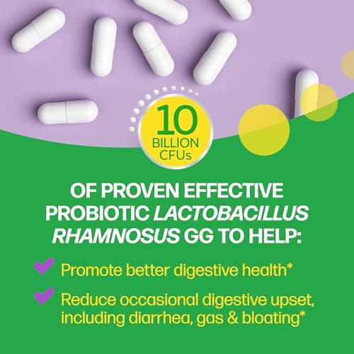 Culturelle Daily Probiotic Capsules For Men & Women, Most Clinically Studied Probiotic Strain, Digestive & Gut Health, Supports Occasional Diarrhea, Gas & Bloating, 1 Month Supply, 30 CT
