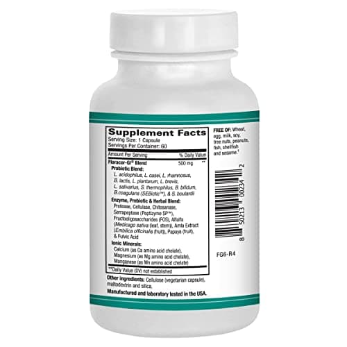 AST Enzymes Floracor - Supports Gut & Intestinal Health - Premium Probiotic, Prebiotic and Enzyme Formula - 60 Vegetarian Capsules