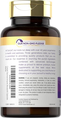 Carlyle Saccharomyces Boulardii Probiotics & Prebiotics | 10 Billion CFUs | 200 Capsules | Value Size | Non-GMO, Gluten Free Supplement