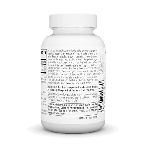 Source Naturals Betaine HCL 650mg, Inc. 90 Tabs