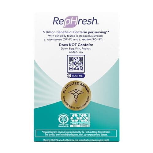 RepHresh Pro-B Vaginal Probiotic Supplement, Probiotics for Women, Balances Yeast and Bacteria to Maintain Feminine Health, Daily Oral Capsules, 30 Count