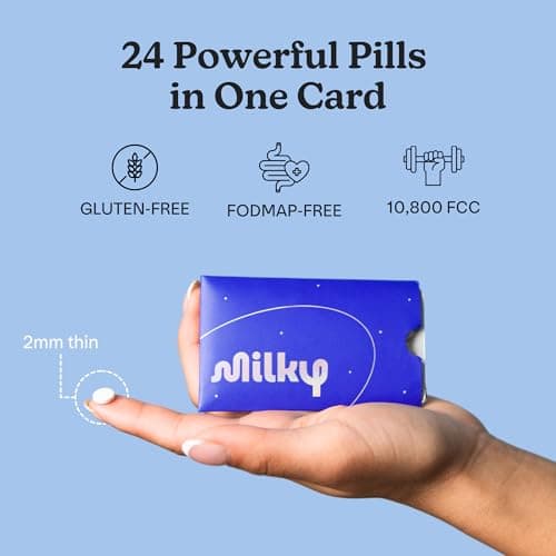 Milky Lactose Intolerance Pills - 10,800 FCC - Dairy Relief for Lactose Intolerance - Lactase Enzyme Tablets - Portable Credit Card Sleeves - Bloating & Gas Relief (48 Count Astral Violet)