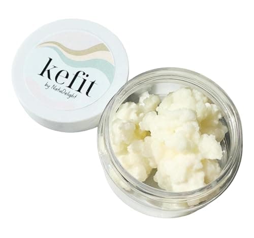 Kefit by NatuDelight - Live Milk Kefir Grains - 3 Teaspoons Fresh Active Starter Culture - DIY Homemade Fermented Drinks - Reusable Kefir Grains - Pajaritos Bulgaros de Leche