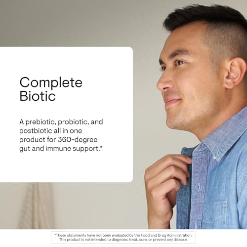THORNE - Complete Biotic - Probiotic, Prebiotic & Postbiotic for Women, Men & Kids - Supports Gut, Digestive & Immune Health* - Occasional Constipation, Diarrhea, Gas & Bloating Relief* - 30 Servings
