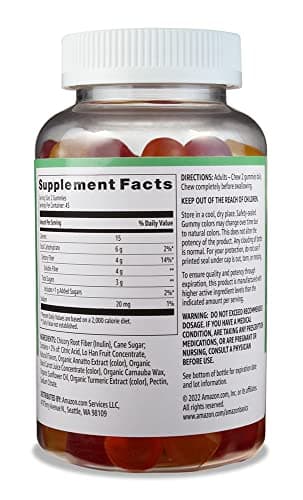 Amazon Basics Soft Fiber Gummies for Digestive Health and Regularity, Orange, Lemon & Strawberry Flavors, 90 Count, Pack of 1 (Previously Solimo)