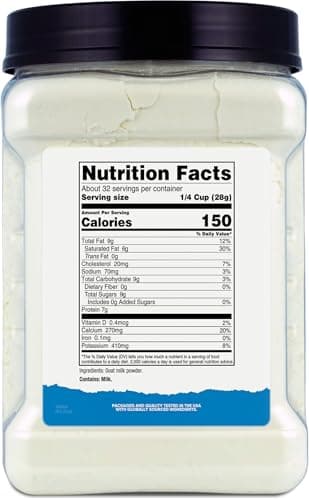 Nutricost Goat Milk Powder 2 LB Unflavored - Gluten-Free, Non-GMO