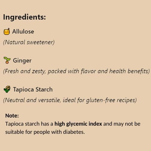 Sweet Therapy Delicious Ginger Chews Sugar Free - Sugar free ginger candy - Sugar free Candy -Sugar free snacks -Zero sugar candy - Calorie free candy