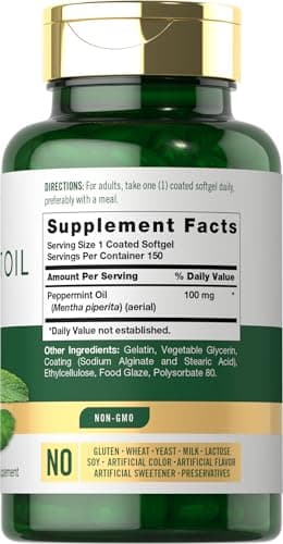 Carlyle Peppermint Oil Capsules | 150 Softgels | Herbal Supplement | Non-GMO, Gluten Free