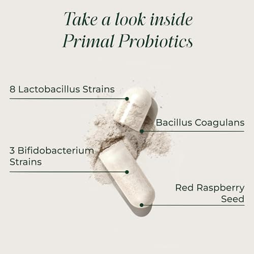 Primal Harvest Probiotics for Women & Men Daily Probiotic Supplement with 12 Strains for Gut & Digestive Health 30 Capsules