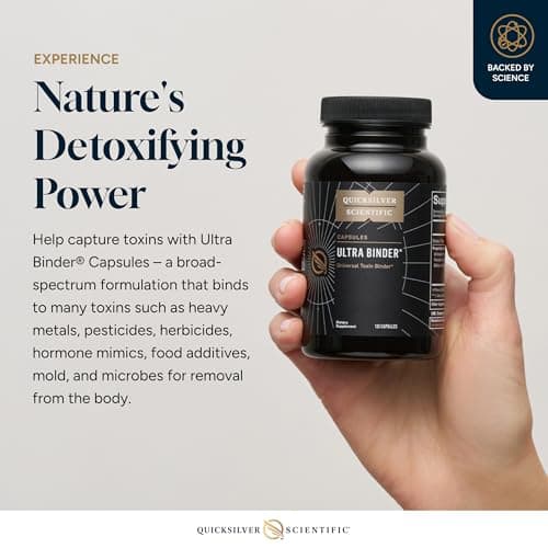Quicksilver Scientific Ultra Binder - Multi Toxin Binder with Bentonite Clay Powder, Zeolite Detox & Charcoal - Supplement for Gut Support & The Body's Toxin Removal Process (120 Capsules)