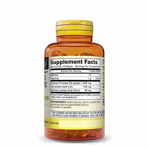 MASON NATURAL Evening Primrose Oil 1000 mg, Hormonal Balance & Skin Support for Women, Rich in Omega,6 GLA & LA, PMS & Menopause Relief Supplement, 60 Softgels