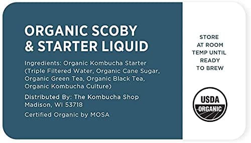 Organic SCOBY Kombucha Starter Kit with Live Culture for Brewing Kombucha Tea - Urban Kitchen