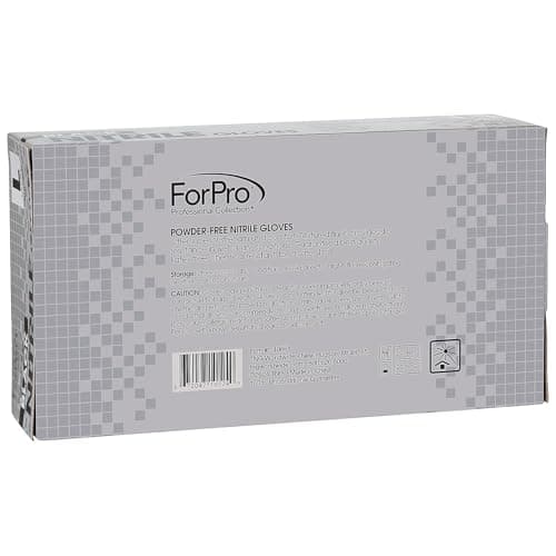 ForPro Professional Collection Disposable Nitrile Gloves, Chemical Resistant, Powder-Free, Latex-Free, Non-Sterile, Food Safe, 4 Mil, Black, Large, 100-Count