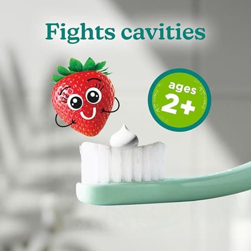 Tom's of Maine Fluoride Kids Toothpaste, Natural Toothpaste, Dye Free, No Artificial Preservatives, Silly Strawberry, 5.1 oz. 3-Pack (Packaging May Vary)