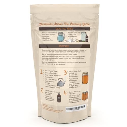 Kombucha Starter Tea | Grow SCOBY From Scratch | 16 oz Bottle | Live Cultures for Brewing 1 Gallon of Homemade Kombucha Tea | By The Kombucha Company