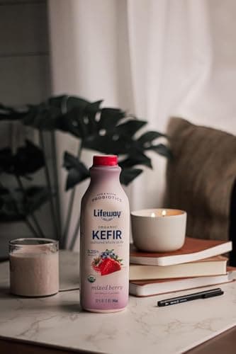 Lifeway Organic Whole Milk Kefir, 10g Protein, Mixed Berry, 32 Fl Oz