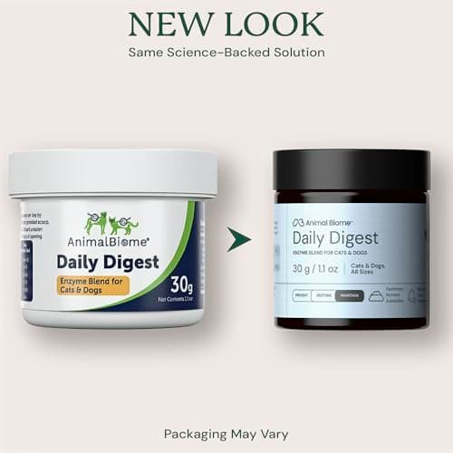 Animal Biome Daily Digest 30g– Digestive Enzyme Powder for Dogs & Cats, Supplement for Dogs with S. Boulardii, & Slippery Elm, Supports Healthy Digestion & Nutrient Breakdown, Sprinkle-on Food Topper