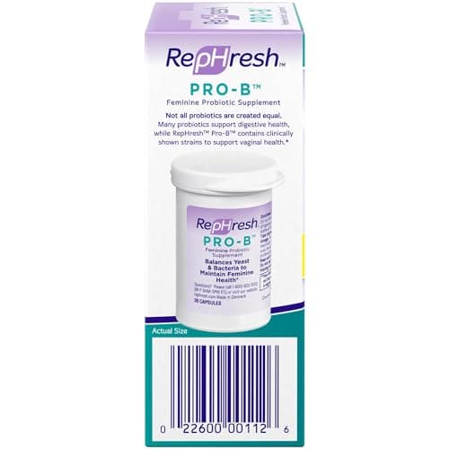 RepHresh Pro-B Vaginal Probiotic Supplement, Probiotics for Women, Balances Yeast and Bacteria to Maintain Feminine Health, Daily Oral Capsules, 30 Count