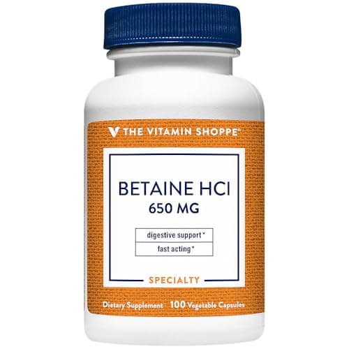 Betaina HCl 650 – Recenzja The Vitamin Shoppe Betaine HCl Fast-Acting