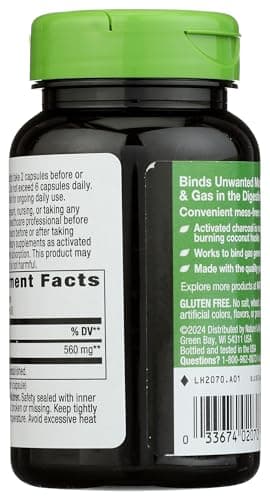 Nature's Way Activated Charcoal - Charcoal Supplement that Binds Unwanted Materials & Gas* - Alternative to Powder - Gluten-Free & Dairy-Free - 100 Count