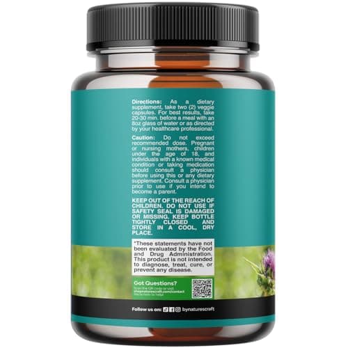 Liver Cleanse Detox & Repair - Milk Thistle Supplement for Digestion & Immune Health - Ginger Root, Choline & Dandelion Root - Herbal Liver Support with Silymarin, Beetroot & Artichoke - 70 Count