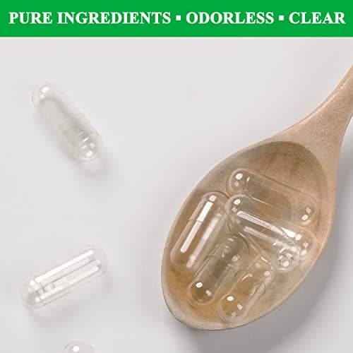 wananfu Size 0 Empty Capsules Vegetarian (100 Count) Bundle with Micro Lab Spoon, Clear Fillable Veggie Pill Capsules Size 0 for Making Your Own Supplements