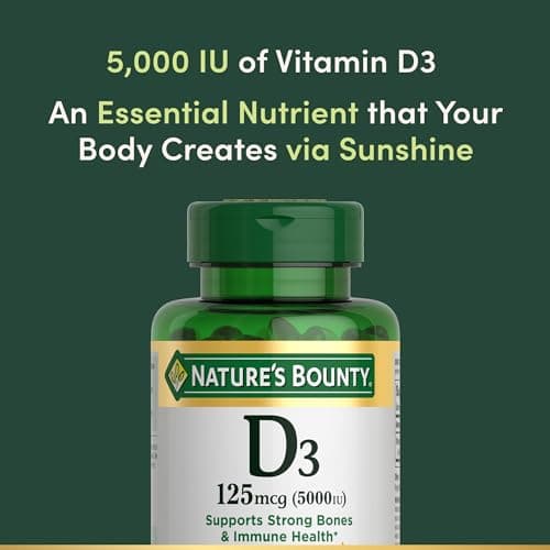 Nature's Bounty Vitamin D3 5000 IU Softgels, Rapid Release, Immune Support, Vitamin D Supplements, 240 Ct