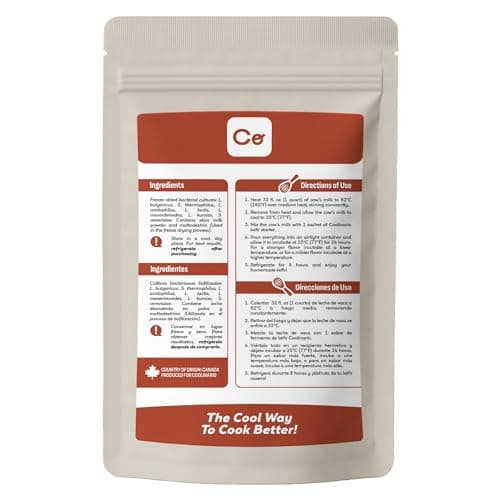 Coolinario Kefir Starter Culture (10-Pack, 1.5g Sachets) Live Probiotic Cultures for Homemade Kefir | Smooth, Creamy & Tangy | Non-GMO, No Preservatives, Gluten Free