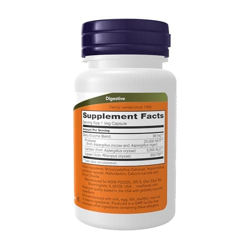 NOW Foods Supplements, Dairy Digest Complete, Digests Lactose, Dairy Proteins and Fats*, Dairy Tolerance Enzymes*, 90 Veg Capsules
