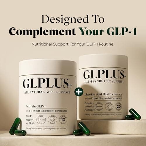GLP-1 Support Supplement for Nausea, Bloating & Gut Health – Synbiotic Pre, Pro & Postbiotic for Women & Men, GLP-1 Users – Pharmacist Formulated, 20-in-1 (60 Capsules)