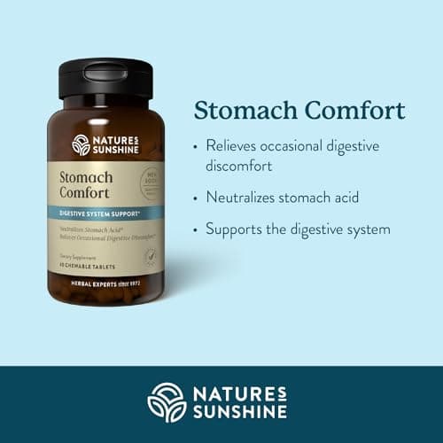 Nature's Sunshine Stomach Comfort, 60 Chewable Tablets | Helps Neutralize Acid and Soothe the Stomach by Supporting Digestion