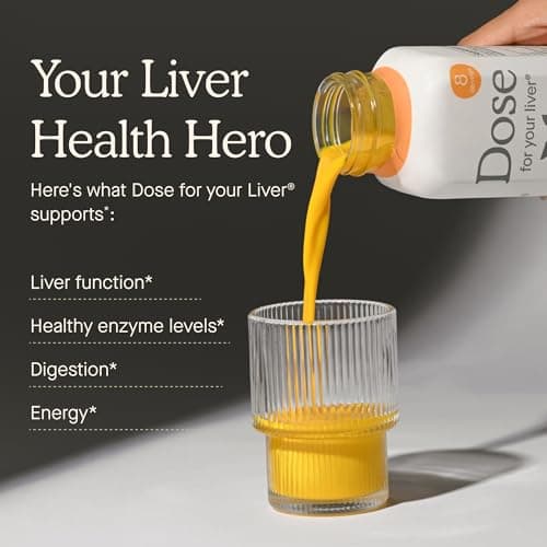 Dose for Your Liver Cleanse Detox & Repair, Made with Organic Milk Thistle Supplement with Turmeric, Dandelion, Ginger, and Orange, Supports Healthy Liver Function,16oz Bottle, 3 Pack (3 Week Supply)
