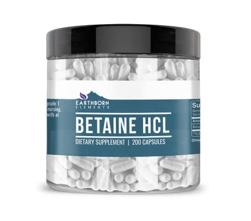 Betaina HCl Earthborn Elements – Recenzja 200 Kapsułek Bez Dodatków