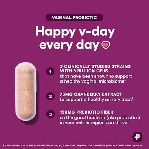 Physician's CHOICE Vaginal Probiotics for Women - pH Balance, Odor Control, Yeast Balance, Vaginal Flora & Feminine Health - 6B CFU with Organic Prebiotics and Cranberry Extract - 30 CT