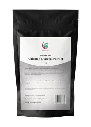 Activated Charcoal Powder 1 LB | Grounded Activated Charcoal Powder for Facial Scrub, Skin & Soap Making | Coconut Shells Based | By Yogi's Gift®