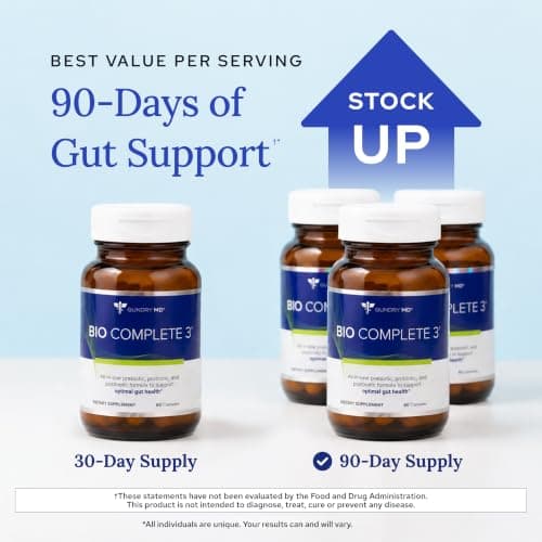 Gundry MD® Bio Complete 3 - Prebiotic, Probiotic, Postbiotic to Support Optimal Gut Health, 90 Day Supply