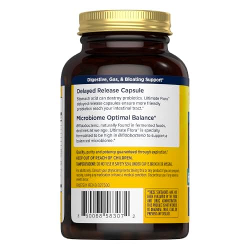 Renew Life Digestive Ultimate Flora Probiotics 65,000,000,000 CFU Delayed Release Vegan Capsules | Once Daily | Digestive Health | Immune Health | Dairy Free | 30 Count