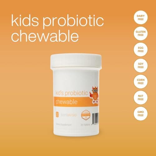 Serawise Kid’s Probiotic Chewable by Dr. Ana Maria Temple | Synergistic Probiotic Formula Offering 10 billion (CFUs) Per Dose | 11 Diverse Strains | Natural Mixed Berry Flavor 30 Chewable Tablets