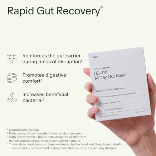 Seed 14 Day Gut Reset - Prebiotic and Probiotic for Women & Men - Digestive Health, Gut Health, Rapid Gut Recovery, Bloating & Constipation Relief - Vegan & Shelf-Stable - 28 Capsules (14-Day Supply)