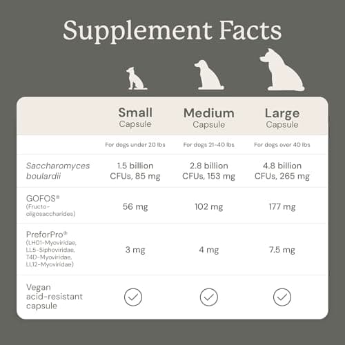 Animal Biome Probiotics for Dogs with S Boulardii, Gut Maintain (60 Capsules) – Triple-Action Large Dog Probiotics, Prebiotics & Phage Supplements for Gut Health, Firmer Stool & Diarrhea Support