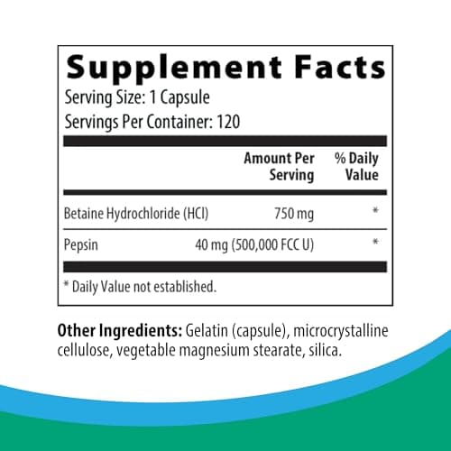 Rootcology by Dr. Izabella Wentz | Betaine with Pepsin | 750mg Betaine HCl with 50mg Pepsin for Digestion Support | 120 Capsules