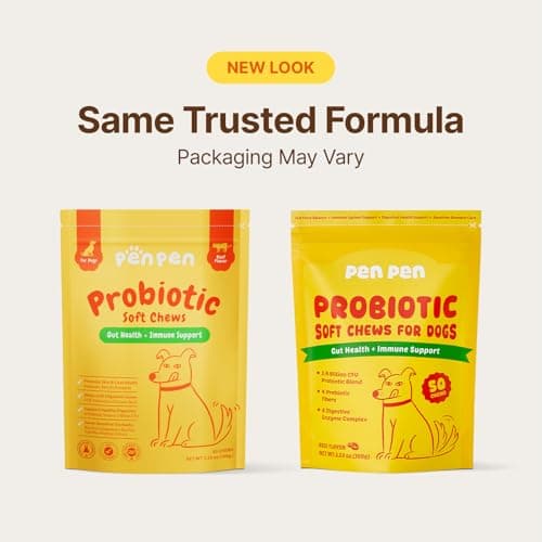 PENPEN Probiotics for Dogs, Dogs Probiotics for Digestive Health, Multi-Probiotic and Enzyme Blend Promote Gut Health & Immune Support, Eases Sensitive Stomachs (Beef Chews, 50ct)