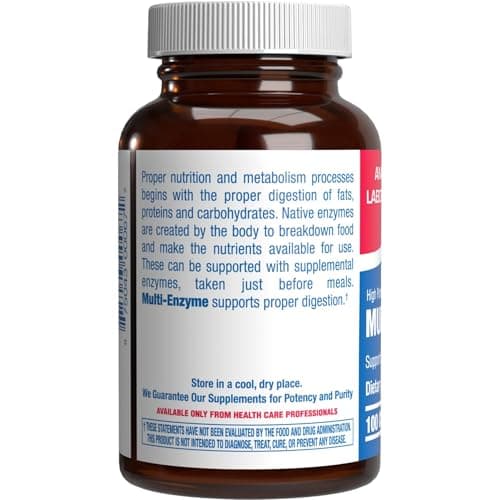Multi Digestive Enzymes with Ox Bile Supplement - Clinical Strength Digestion Supplement with Pancreatin Pancreatic Enzymes for Protein Carb & Fat Digestive Support & Reduced Stomach Discomfort