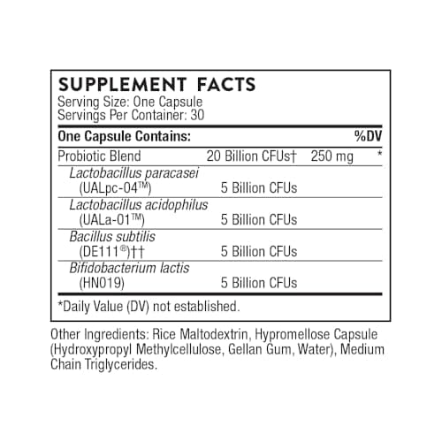 THORNE - FloraSport 20B - Shelf-Stable Probiotic Blend - Supports Gut, Immune & Digestive Health - Occasional Gas, Bloating, Diarrhea & Constipation Relief* - NSF Certified for Sport - 30 Capsules